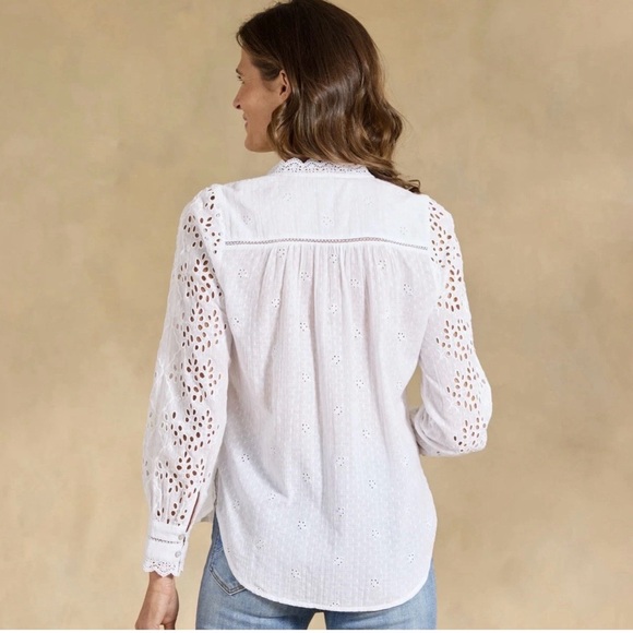 Sundance Valeria Eyelet Pink Shirt Size M - Picture 3 of 12